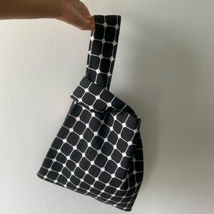 NWT Japanese Black and White Geometric Tote Bag